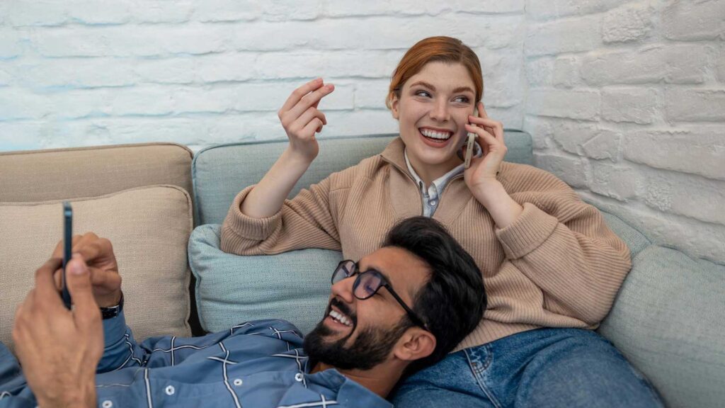 Couple Spending Time at Home and Looking Peaceful