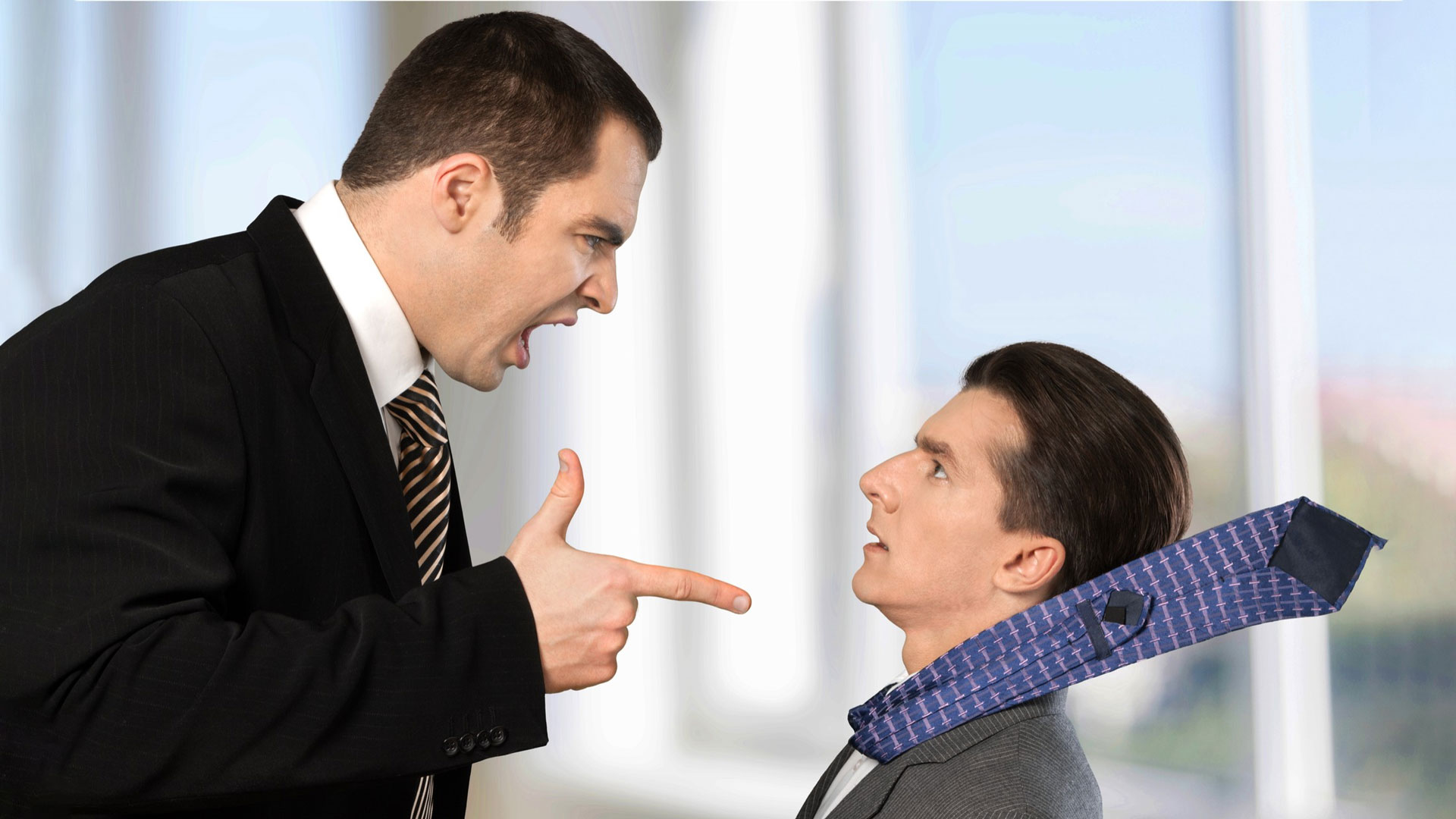 A boss being mean to his nice employee.