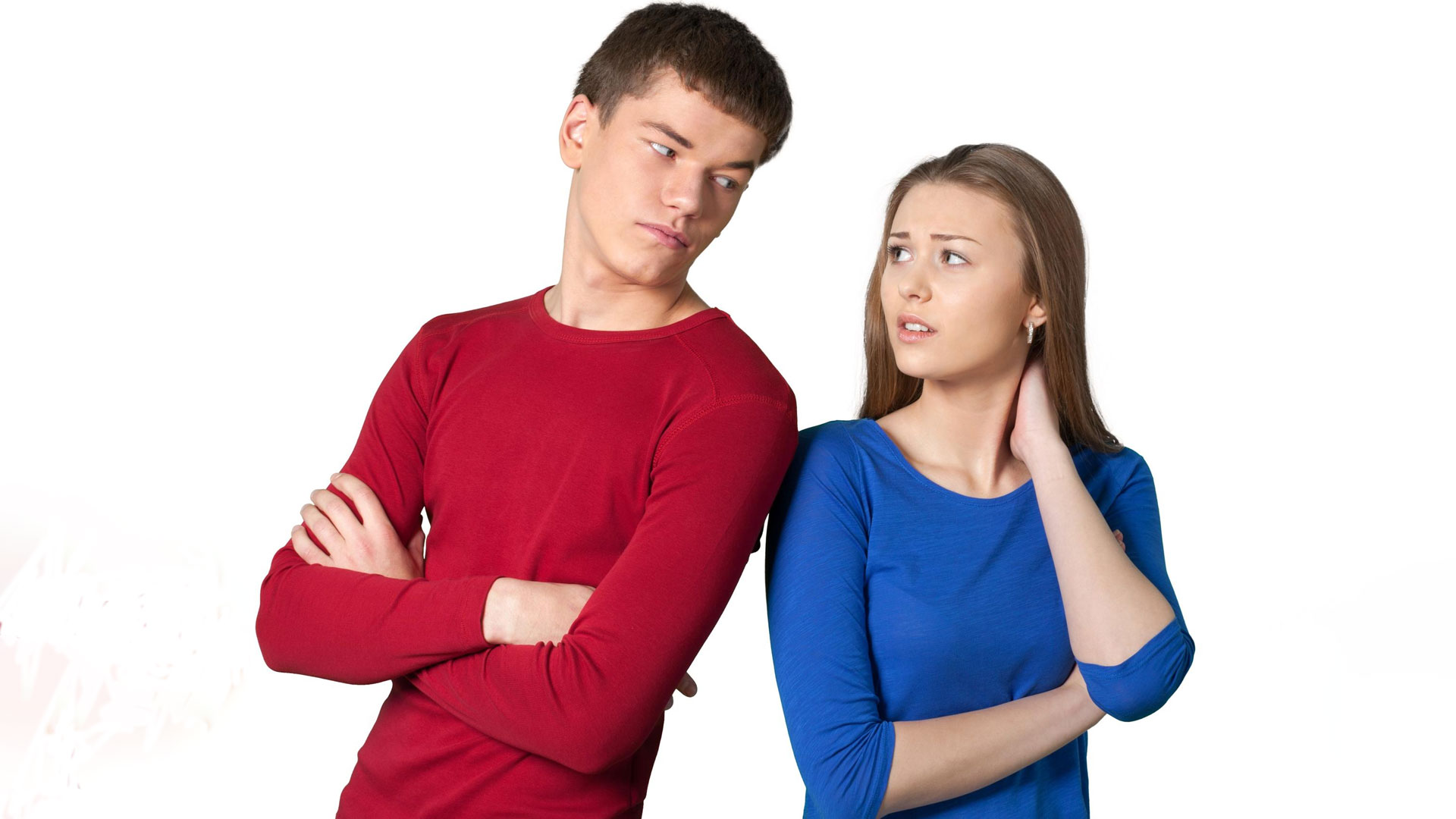 A boy asking questions to his girlfriend.