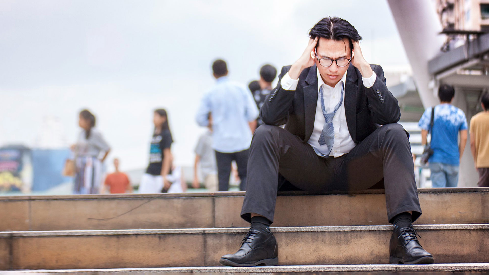 A person overthinking about failure.